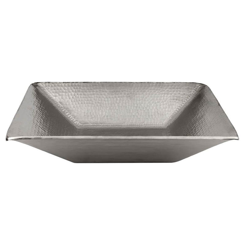 Premier Copper Products PVMRECEN 17" Modern Rectangle Hand Forged Old World Copper Vessel Sink in Nickel