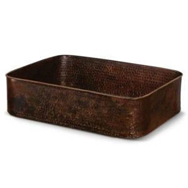 Premier Copper Products PVTREC19DB 19" Rectangle Tub Hand Forged Old World Copper Vessel Sink