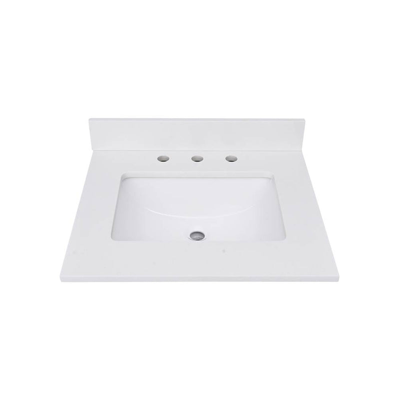 Avanity QUT25EW-RS 25 in. Lotte Radianz Everest White Quartz Top with Rectangular Sink