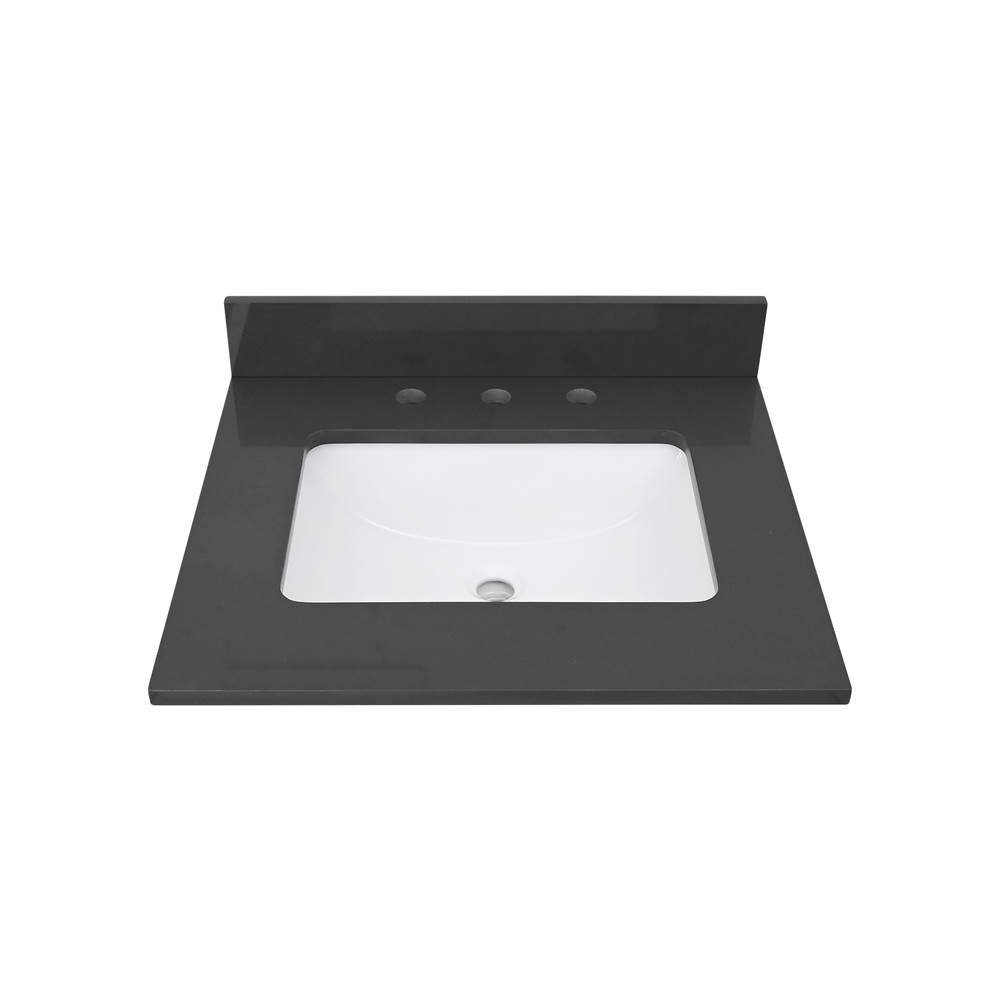 Avanity QUT25UG-RS 25 in. Lotte Radianz Ural Gray Quartz Top with Rectangular Sink