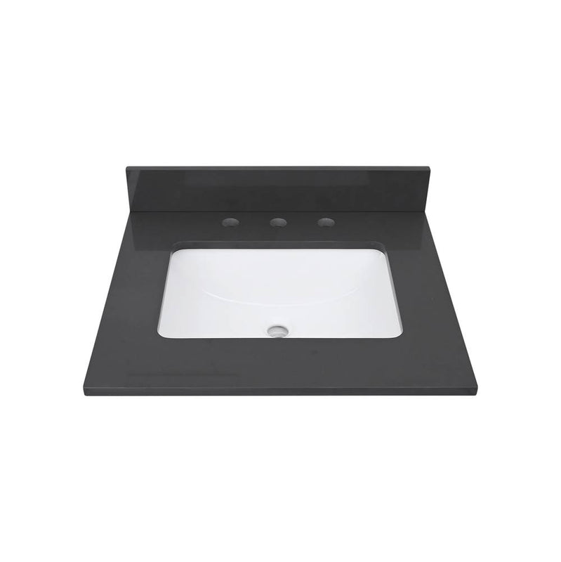 Avanity QUT25UG-RS 25 in. Lotte Radianz Ural Gray Quartz Top with Rectangular Sink