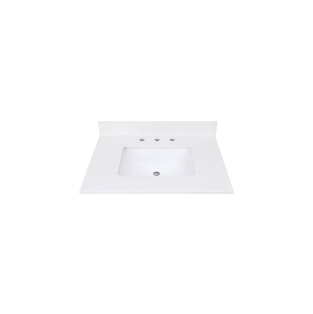 Avanity QUT31EW-RS 31 in. Lotte Radianz Everest White Quartz Top with Rectangular Sink