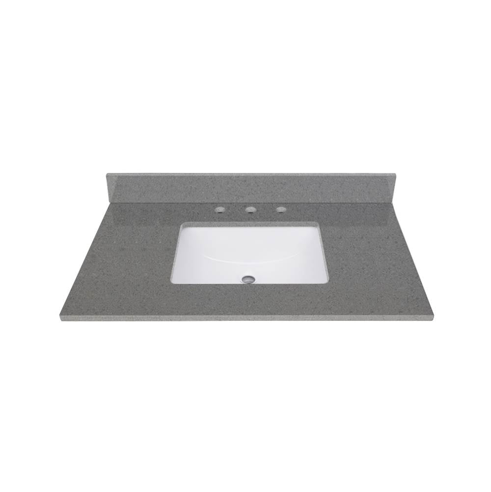Avanity QUT37CO-RS 37 in. Lotte Radianz Contrail Matte Quartz Top with Rectangular Sink