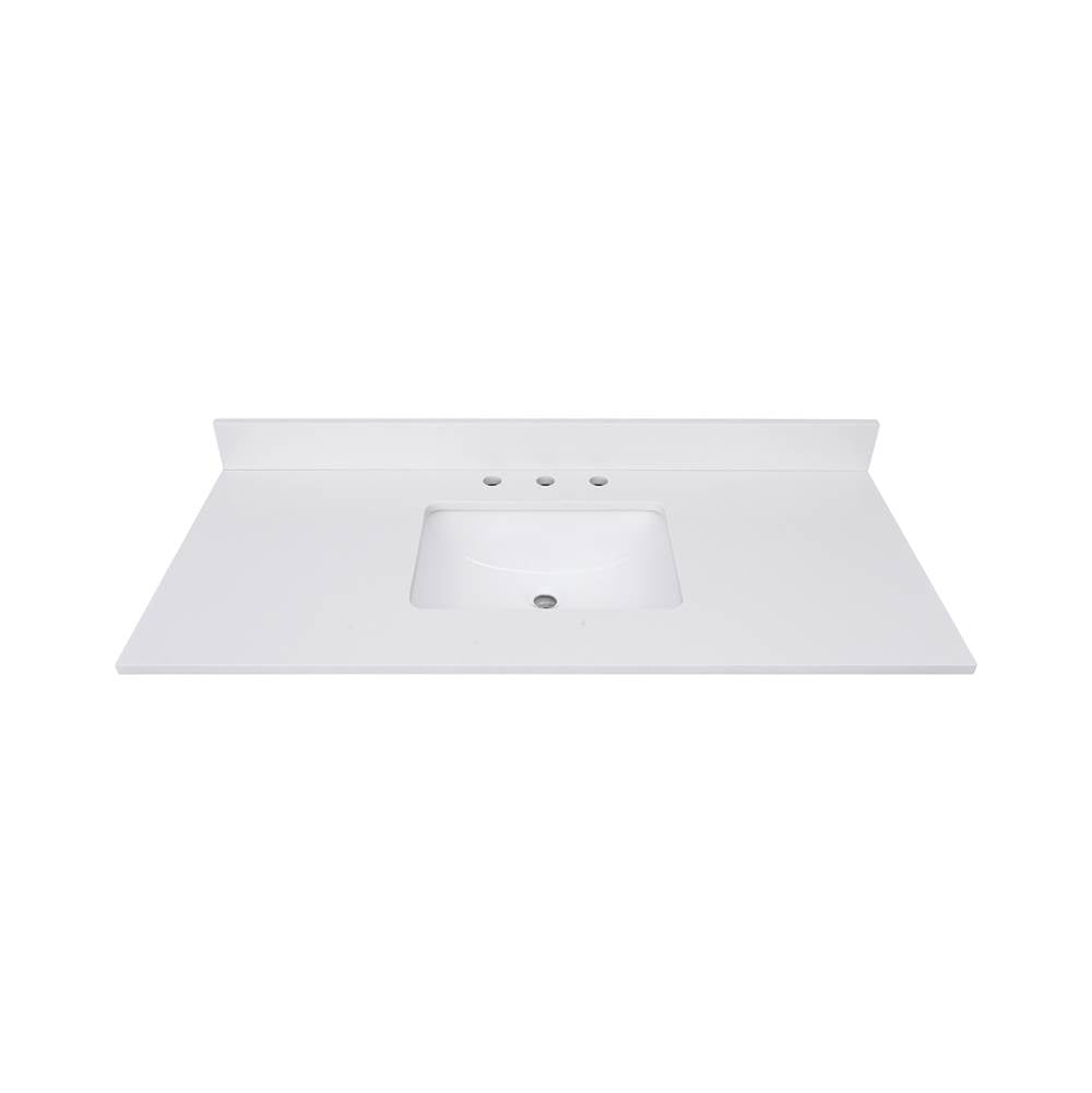 Avanity QUT43EW-RS 43 in. Lotte Radianz Everest White Quartz Top with Rectangular Sink