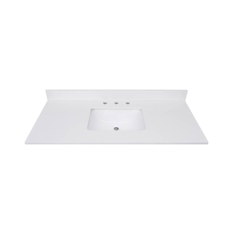 Avanity QUT43EW-RS 43 in. Lotte Radianz Everest White Quartz Top with Rectangular Sink