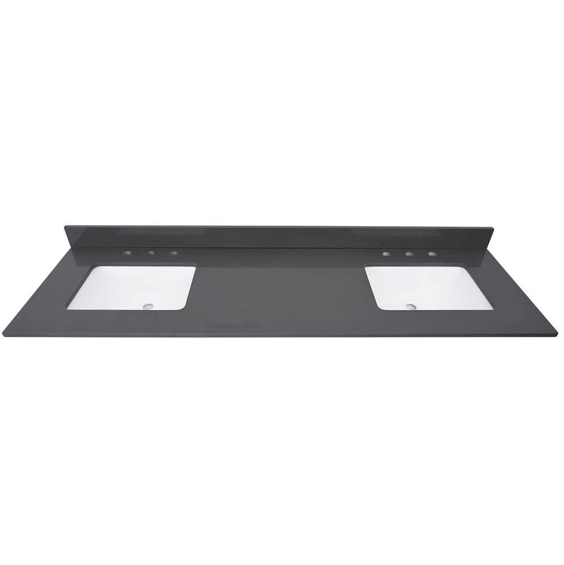 Avanity QUT73UG-RS 73 in. Lotte Radianz Ural Gray Quartz Top with Dual Rectangular Sinks