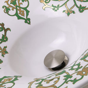 Nantucket Sinks Lugano Fireclay Hand-decorated Vanity Sink