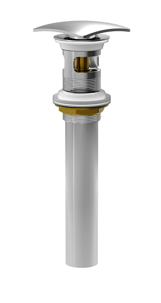 BARiL REN-8414-02-CC Push-Button Square Pop-Up Drain For Lavatory With Overflow - Chrome