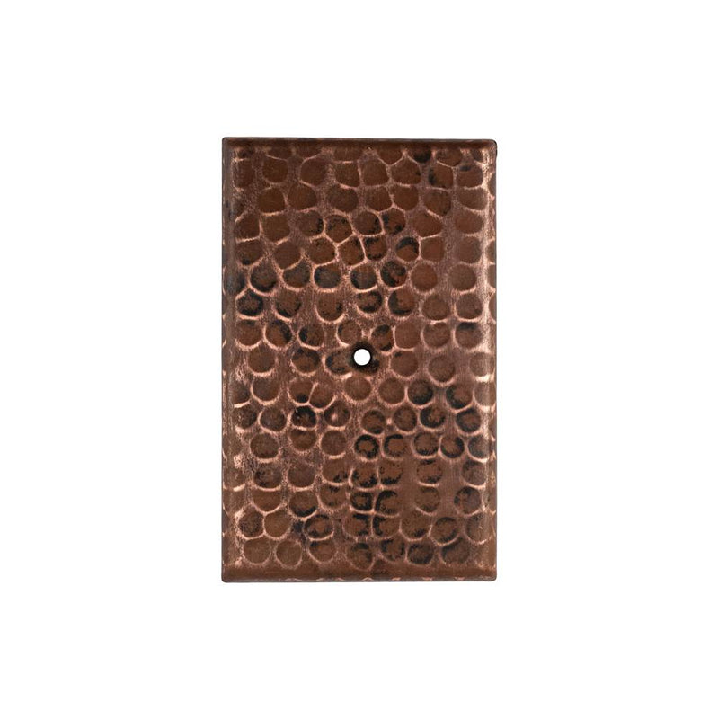 Premier Copper Products SB2 Blank Hammered Copper Switch Plate Cover - Single Hole