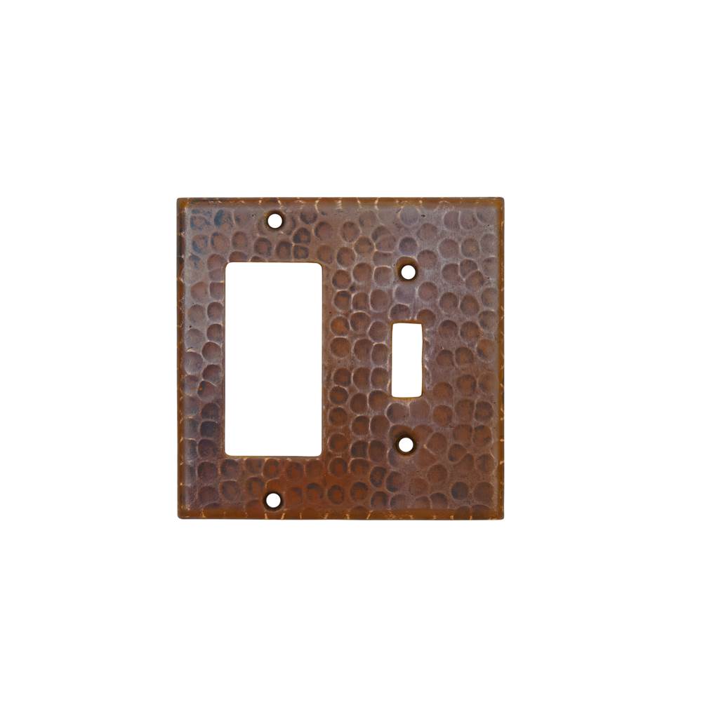 Premier Copper Products SCRT Copper Combination Switchplate, 1 Hole Single Toggle Switch and Ground Fault/Rocker GFI Cover