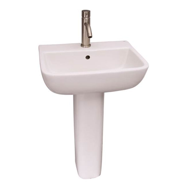 Barclay 3-211WH Series 600 Large Ped Lavatory 1 Hole  - White