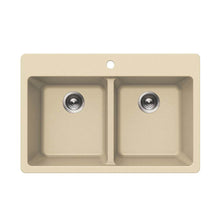 Load image into Gallery viewer, Hamat SIO-2917DT Granite Topmount 50/50 Double Bowl Kitchen Sink