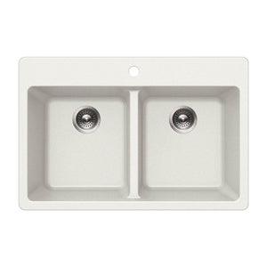Hamat SIO-2917DT Granite Topmount 50/50 Double Bowl Kitchen Sink
