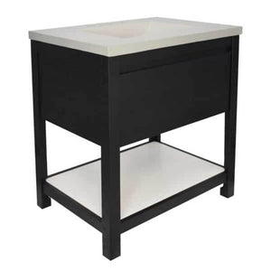 Native Trails VNO308-P 30" Solace Vanity in Midnight Oak with Pearl Shelf