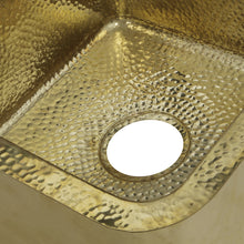 Load image into Gallery viewer, Nantucket Sinks SQRB-7 16.625&quot; Hammered Brass Square Undermount Bar Sink