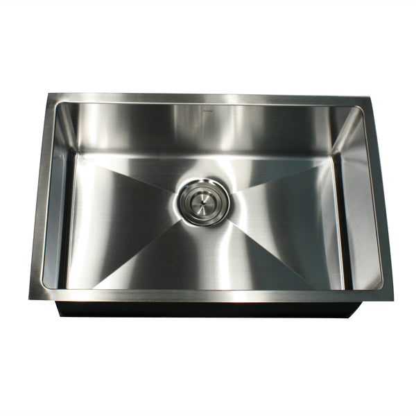 Nantucket Sinks SR3018 Pro Series Rectangle Single Bowl Undermount Small Radius Corners Stainless Steel Kitchen Sink