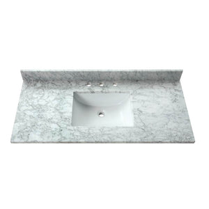 Avanity SUT43CW-RS 43 in. Carrara White Marble Top with Rectangular Sink