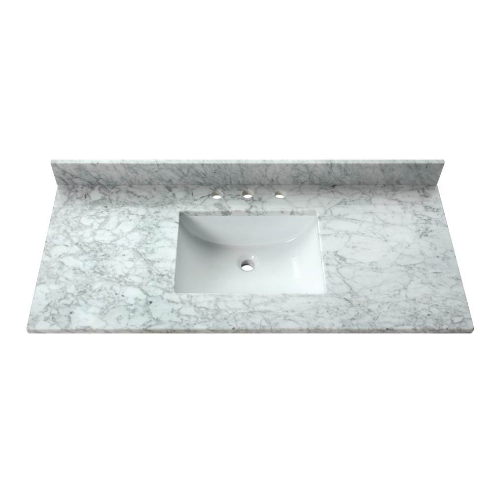 Avanity SUT49CW-RS 49 in. Carrara White Marble Top with Rectangular Sink