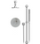 Rubinet T211GNL Pressure Balance Shower With Fixed Shower Head Arm, Hand Held Shower, Bar IntegraSupply 5 Wall Mount Trim Only