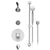 Rubinet T23HOR Temperature Control Tub Shower With Three Way Diverter ShutOff, Hand Held Shower, Bar, Integral Supply Wall Mount Tub Filler Spout Lasalle Show