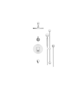 Rubinet T24HOR R Temperature Control Tub Shower With Three Way Diverter ShutOff, Hand Held Shower, Bar, IntegraSupply Wall Mount Tub Filler Spout Lasalle Show