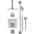Rubinet T25ICL Temperature Control Tub Shower With Three Way Diverter ShutOff, Hand Held Shower, Bar, Integral Supply, Wall Mount Tub Filler Spout Shower Head