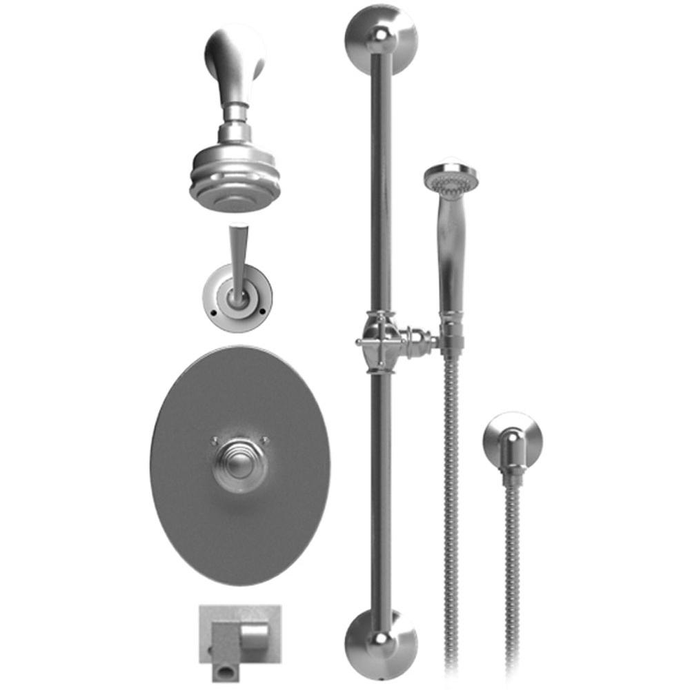 Rubinet T26JSL Temperature Control Shower With Two Way Diverter ShutOff, With One Seperate Volume Control, Hand Held Shower, Bar, Integral Supply, Wall Mount Bidet