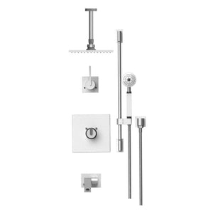 Rubinet T28RTL Temperature Control Shower With Two Way Diverter ShutOff, With One Seperate Volume Control, Hand Held Shower, Bar, Integral Supply, Wall Mount Bidet