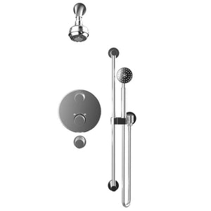 Rubinet T40HOR Temperature Control Shower With Two Seperate Volume Controls, Lasalle Shower Head, Bar, Integral Supply Hand Held Shower, 3 Functionn Wall Mount Trim