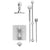 Rubinet T40LAC Temperature Control Shower With Two Seperate Volume Controls, Aquatron Shower Head, Bar, Integral Supply Hand Held Shower 3 Functionn Wall Mount Trim