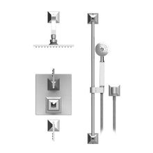 Load image into Gallery viewer, Rubinet T41ICL Temperature Control Shower With Two Seperate Volume Controls, Fixed Shower Head, Bar, Integral Supply Hand Held Shower, 8 Wall Mount Mount Trim Only