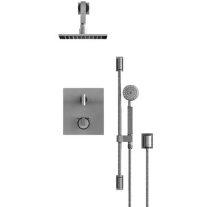 Rubinet T41RTQ Temperature Control Shower With Two Seperate Volume Controls, Fixed Shower Head, Bar, Integral Supply, Hand Held Shower, 8 Wall Mount Mount Trim Only