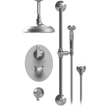 Load image into Gallery viewer, Rubinet T42JSS Temperature Control Shower With Two Seperate Volume Controls, Aquatron Shower Head, Bar, Integral Supply Hand Held Shower 8 Ceiling Mountunt Trim Only