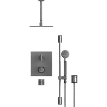 Load image into Gallery viewer, Rubinet T42RTQ Temperature Control Shower With Two Seperate Volume Controls, Fixed Shower Head, Bar, Integral Supply, Hand Held Shower, 8 Ceiling Mountunt Trim Only