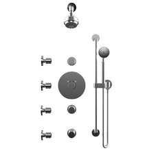 Load image into Gallery viewer, Rubinet T45HOR Temperature Control Shower With Three Seperate Volume Controls, Lasalle Shower Head, Bar, Integral Supply Hand Held Shower Four Body Spray, 3 Function
