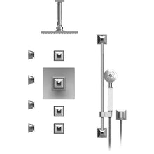 Load image into Gallery viewer, Rubinet T47ICQ Temperature Control Shower With Three Seperate Volume Controls, Fixed Shower Head, Bar, Integral Supply, Hand Held Shower Four Body Spray 8 Ceiling Mount
