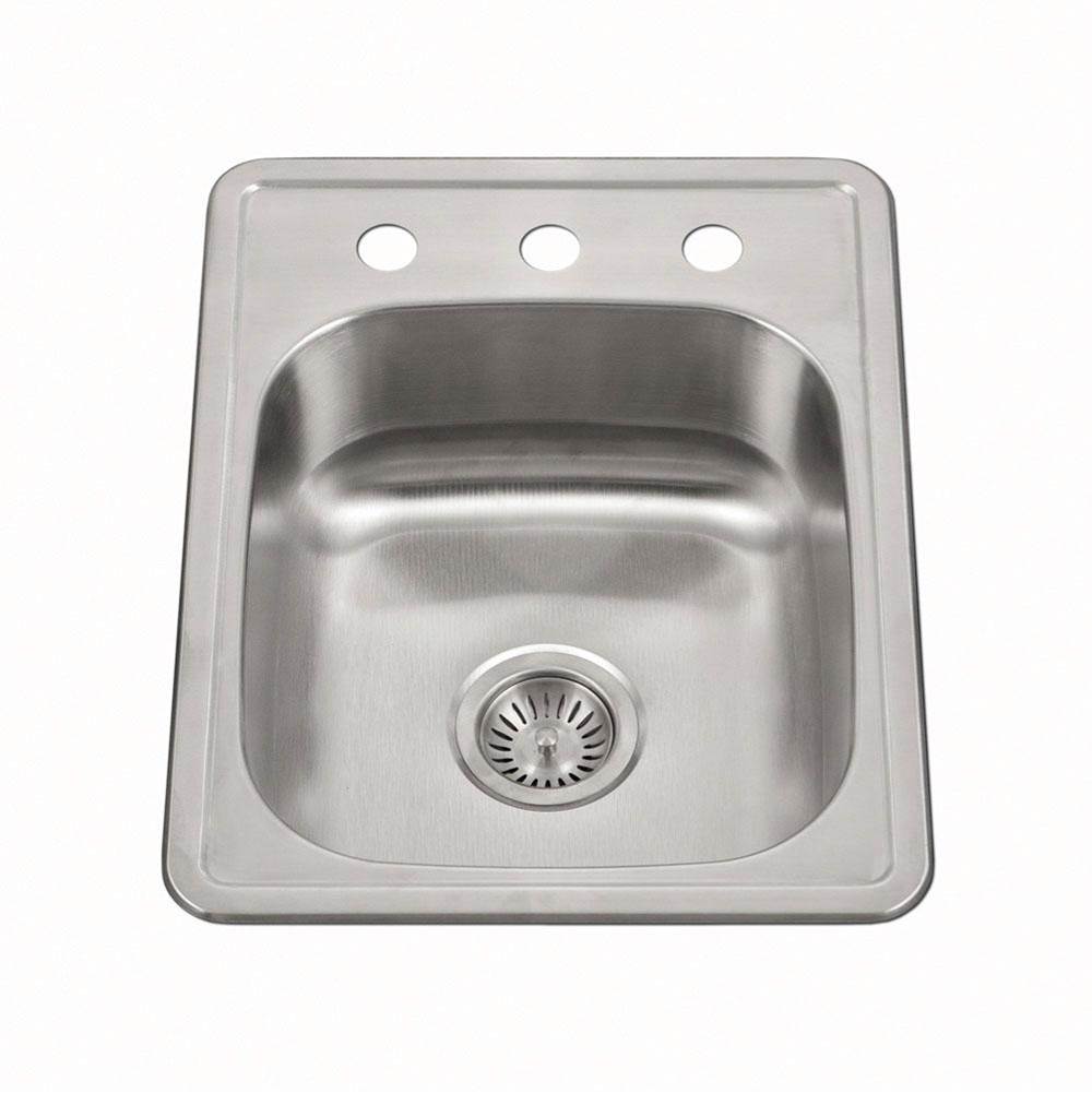Hamat TADA-1722ST-5.5-3-1 ADA Topmount Stainless Steel 3-hole Sink