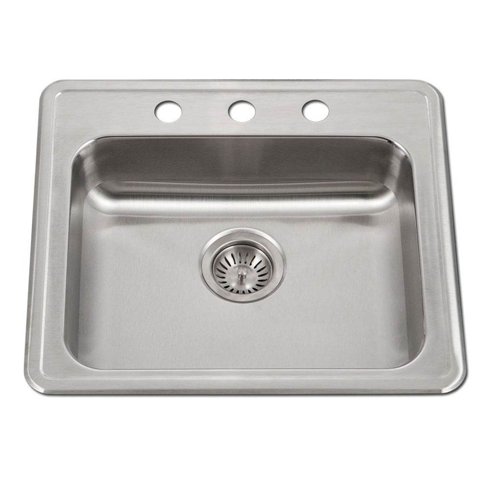 Hamat TADA-2220ST-5.5-3-1 ADA Topmount Stainless Steel 3-hole Sink