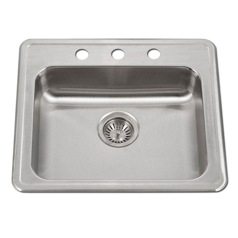 Hamat TADA-2220ST-5.5-3-20 ADA Topmount Stainless Steel 3-hole Sink