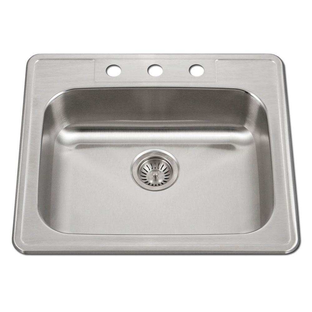 Hamat TADA-2522ST-5.5-3-20 ADA Topmount Stainless Steel 3-hole Sink