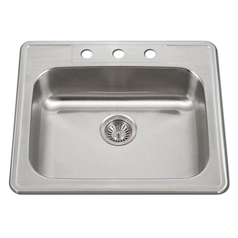 Hamat TADA-2522ST-5.5-3-20 ADA Topmount Stainless Steel 3-hole Sink