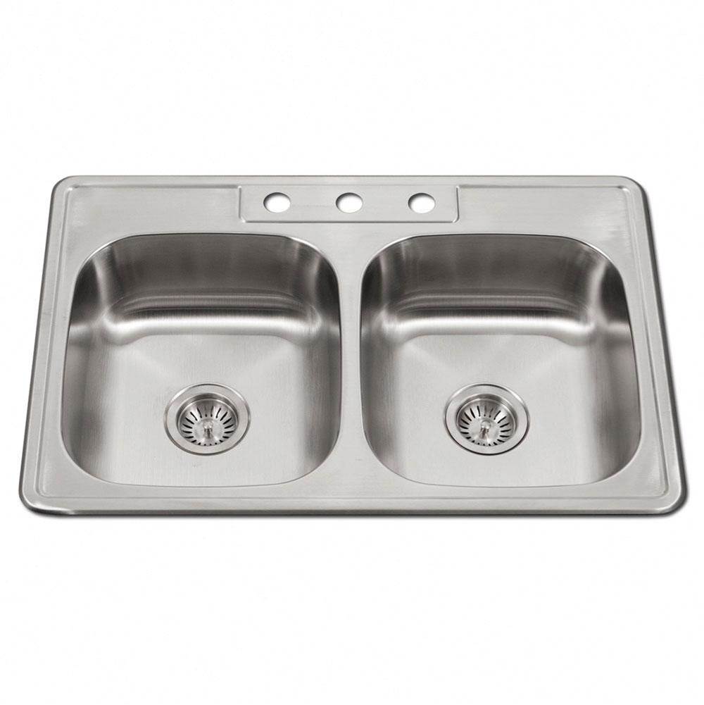 Hamat TADA-3322DT-6.5-3-1 ADA Topmount Stainless Steel 3-hole Sink