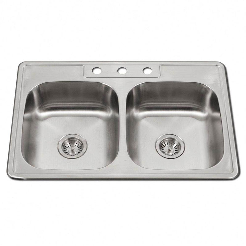 Hamat TADA-3322DT-6.5-3-1 ADA Topmount Stainless Steel 3-hole Sink