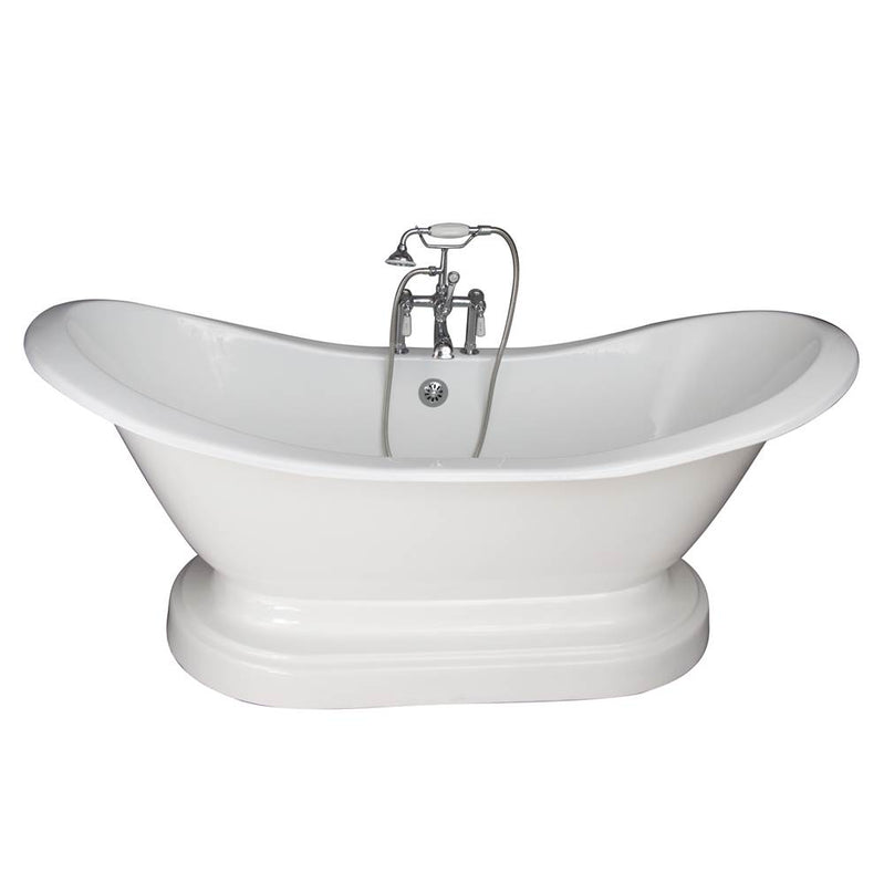 Barclay TKCTDSHB-CP1  Tub Kit 71 Cast Iron Double Slipper Filler Supplies Drain  - Polished Chrome