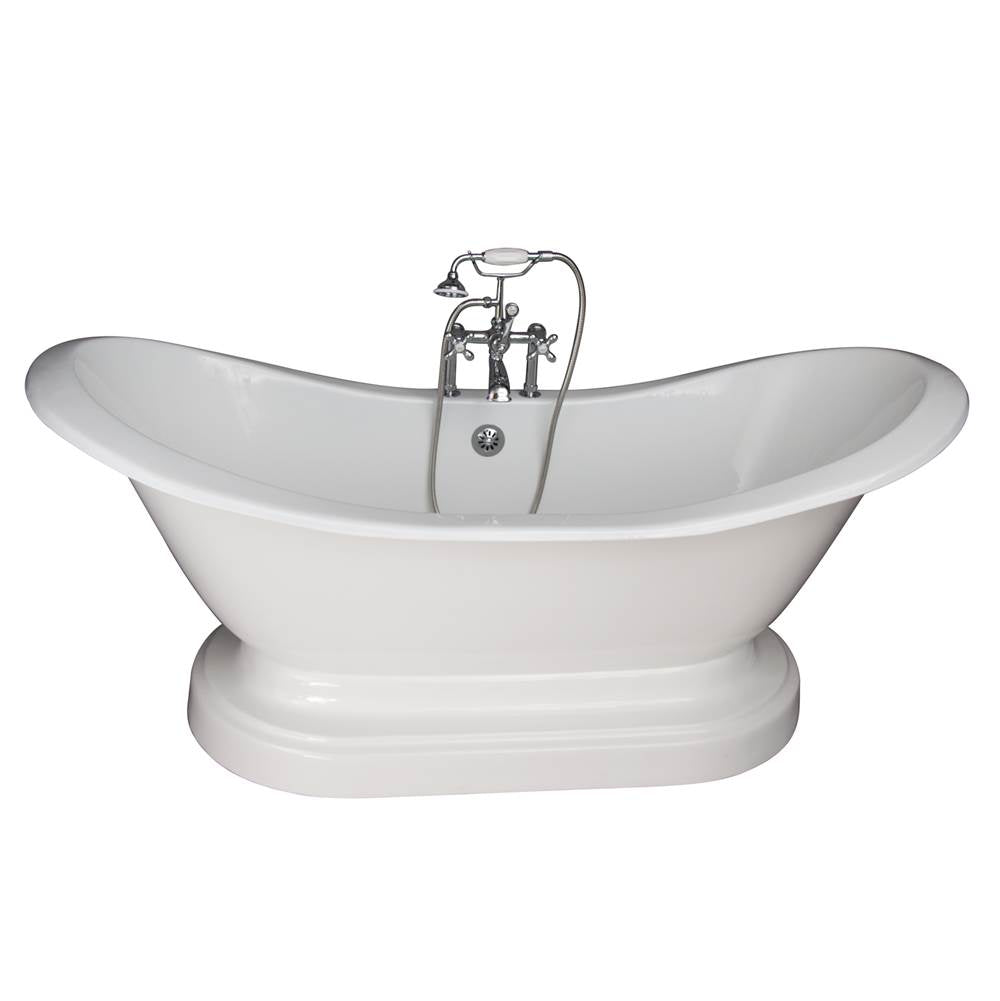 Barclay TKCTDSHB-CP2  Tub Kit 71 Cast Iron Double Slipper Filler Supplies Drain  - Polished Chrome