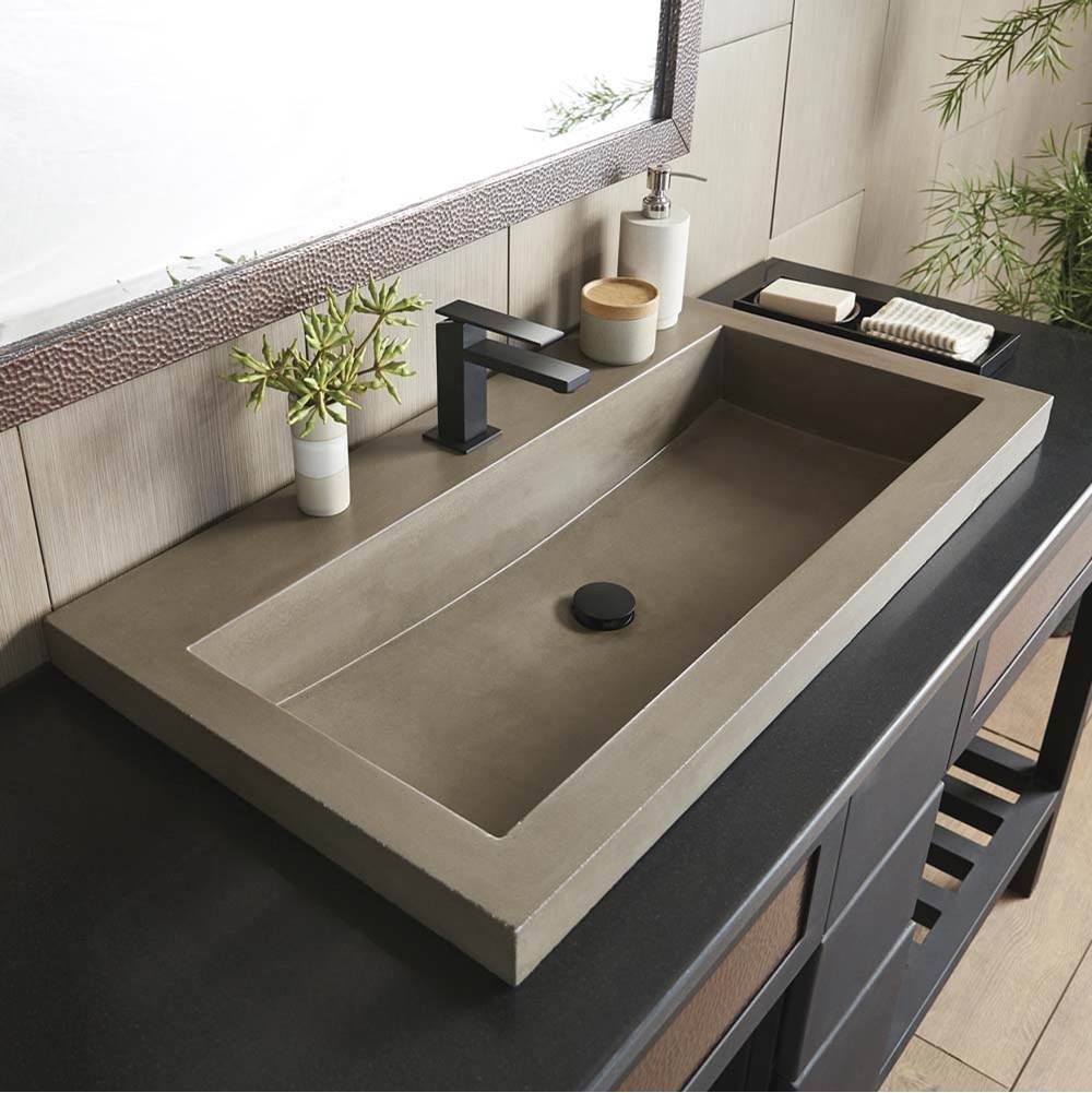 Native Trails NSL3619-EX Trough 3619 Bathroom Sink in Earth-No Faucet Holes