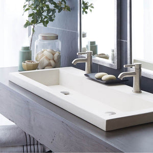 Native Trails NSL4819-PX Trough 4819 Bathroom Sink in Pearl-No Faucet Holes