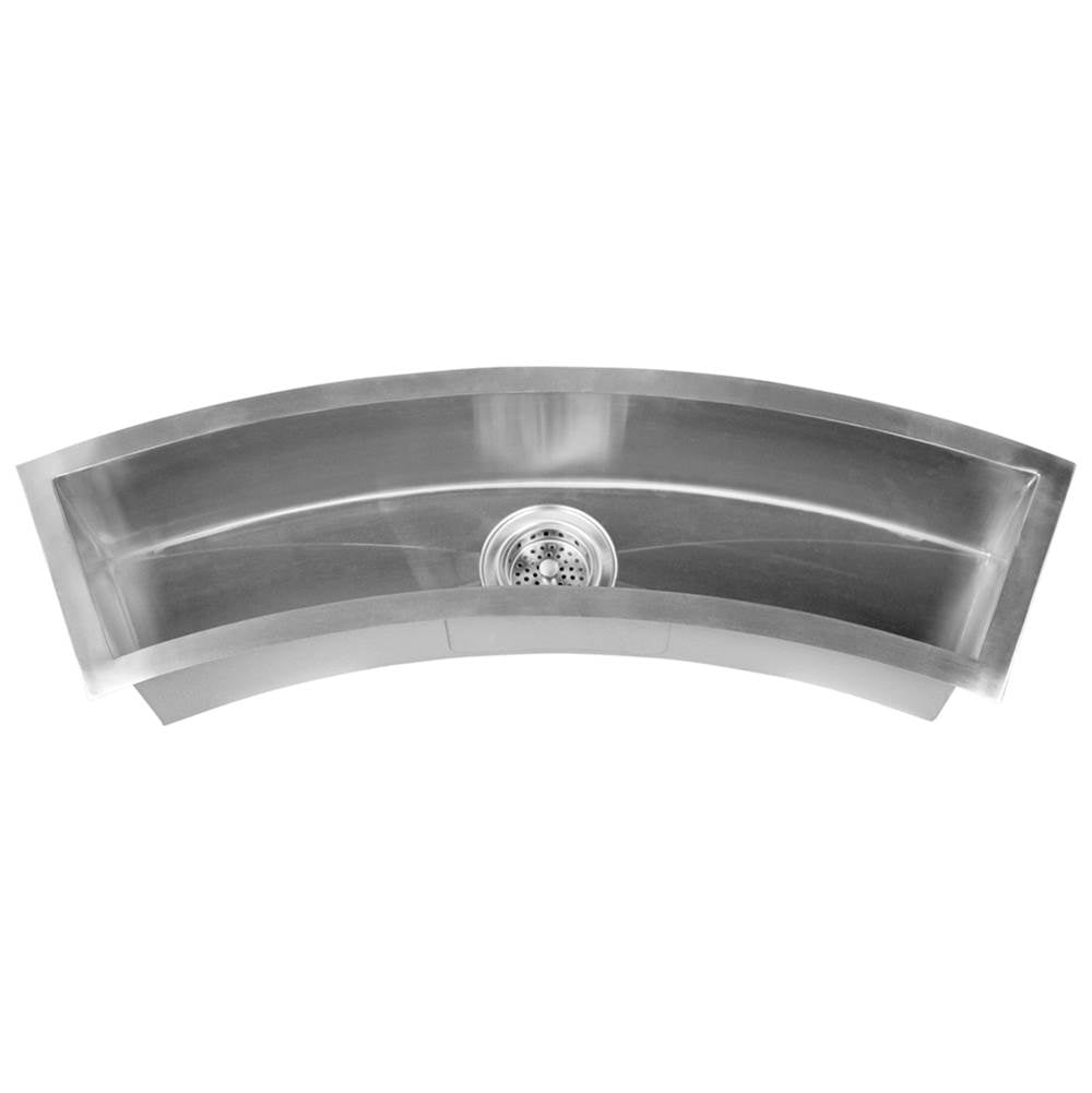Barclay TSSSB2118-SS Wolcott 33 Zero Radius SS Curved Trough Sink 16 Gauge - Stainless Steel