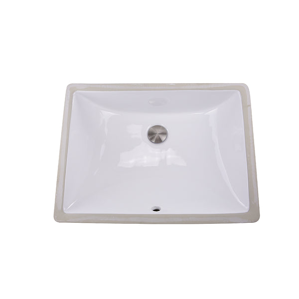 Nantucket Sinks UM-18x13-W 18" x 13" Undermount Ceramic Sink In White