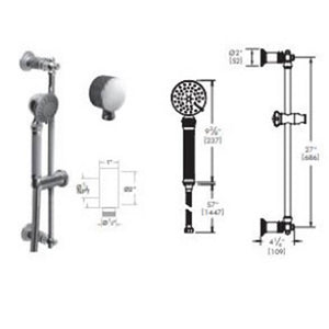 Vissoni V708494 Multifunction Hand Shower Set w/Slide Bar, Supply Elbow, and Hose
